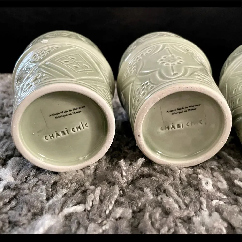 NIB Anthropologie Moroccan Engraved Beldi Cup Set